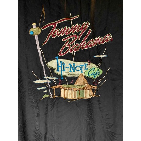 Tommy Bahama Mens M Embroidered Silk Hawaiian Shirt Hi Note Cafe - Picture 3 of 6